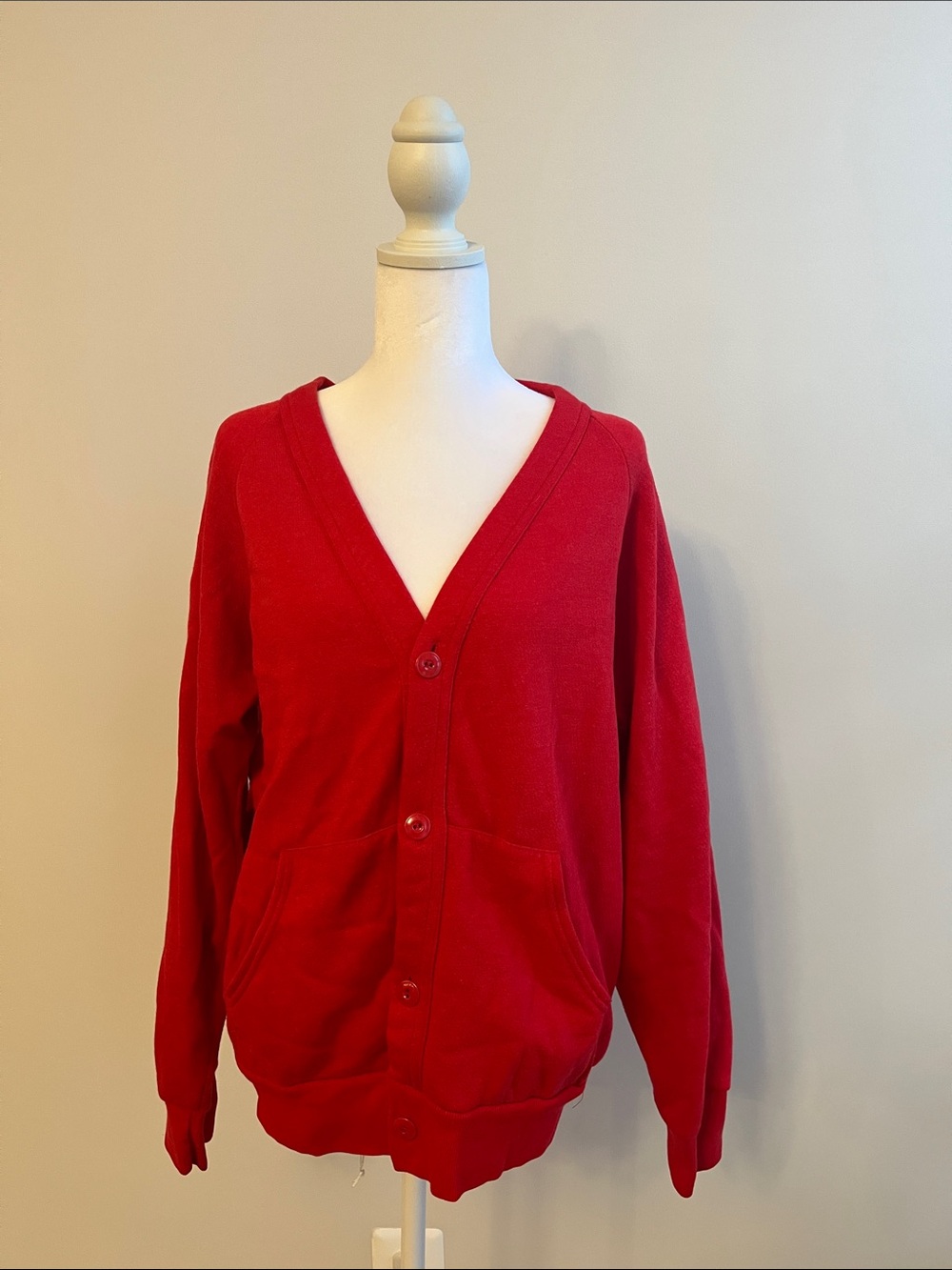 St. John's Bay Red V-Neck Button Front Cardigan
